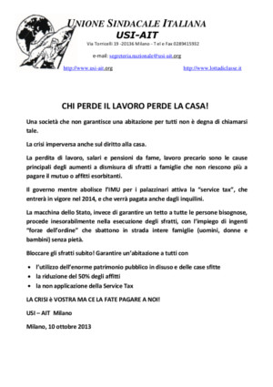 volantino sfratti zero